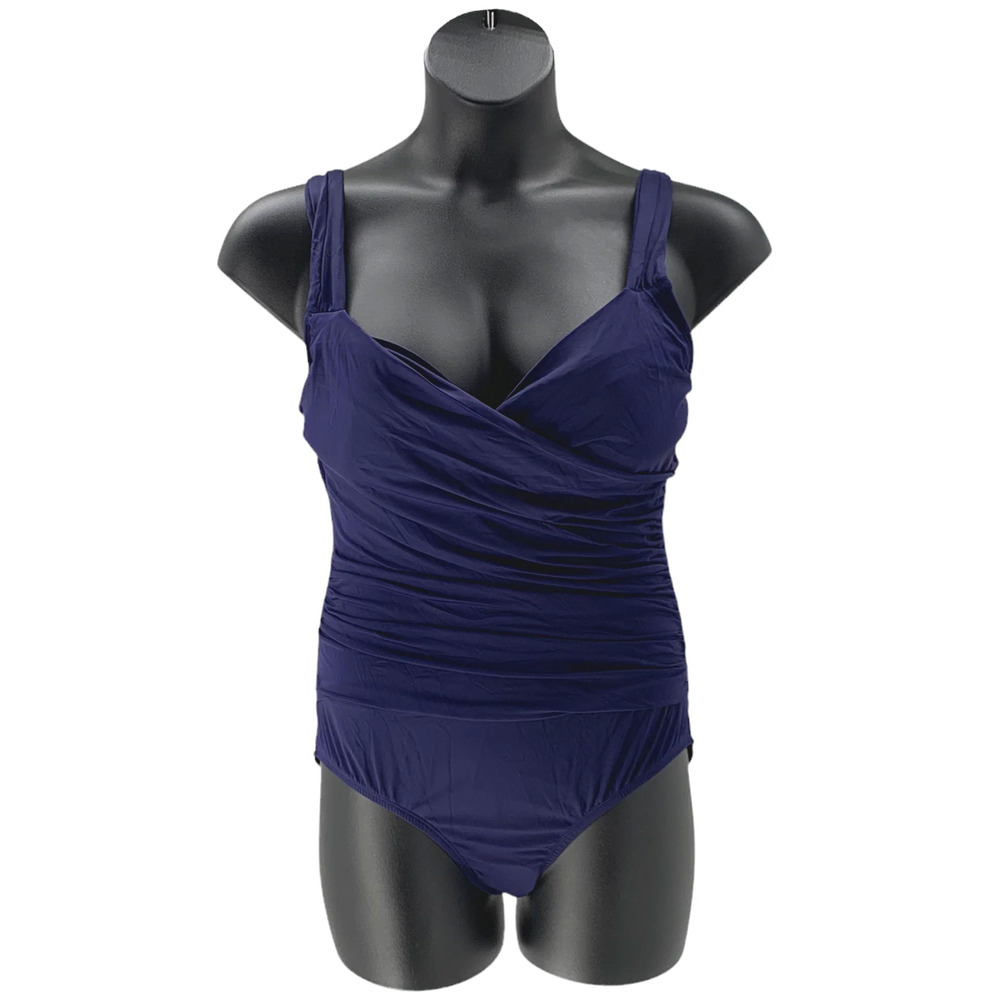 Jantzen Solid Surplice Maillot One-Piece Swimsuit Mare - Regular - Picture 1 of 3
